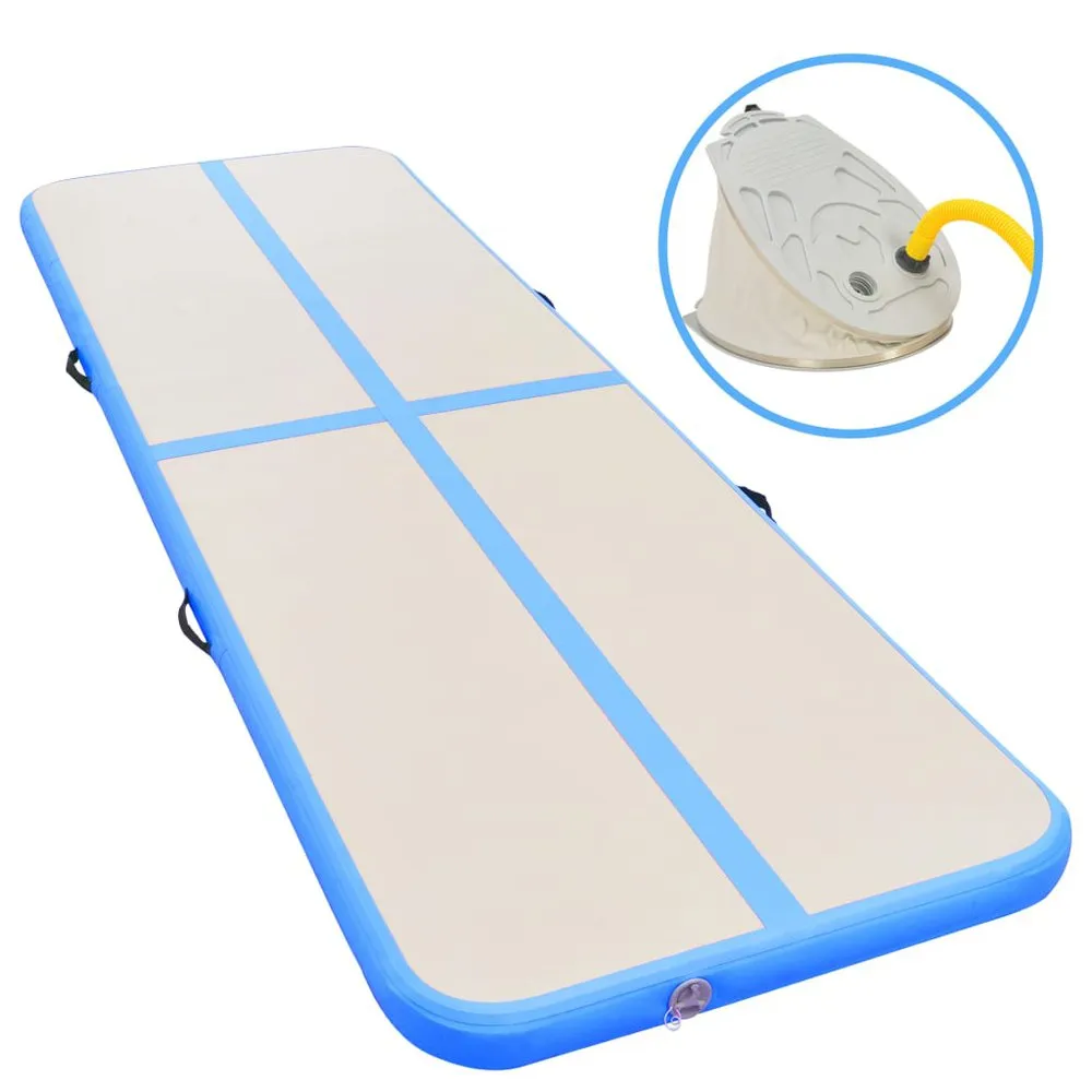 VIDAXL Pvc Inflatable Gymnastics Mat With Pump 700X100X10Cm